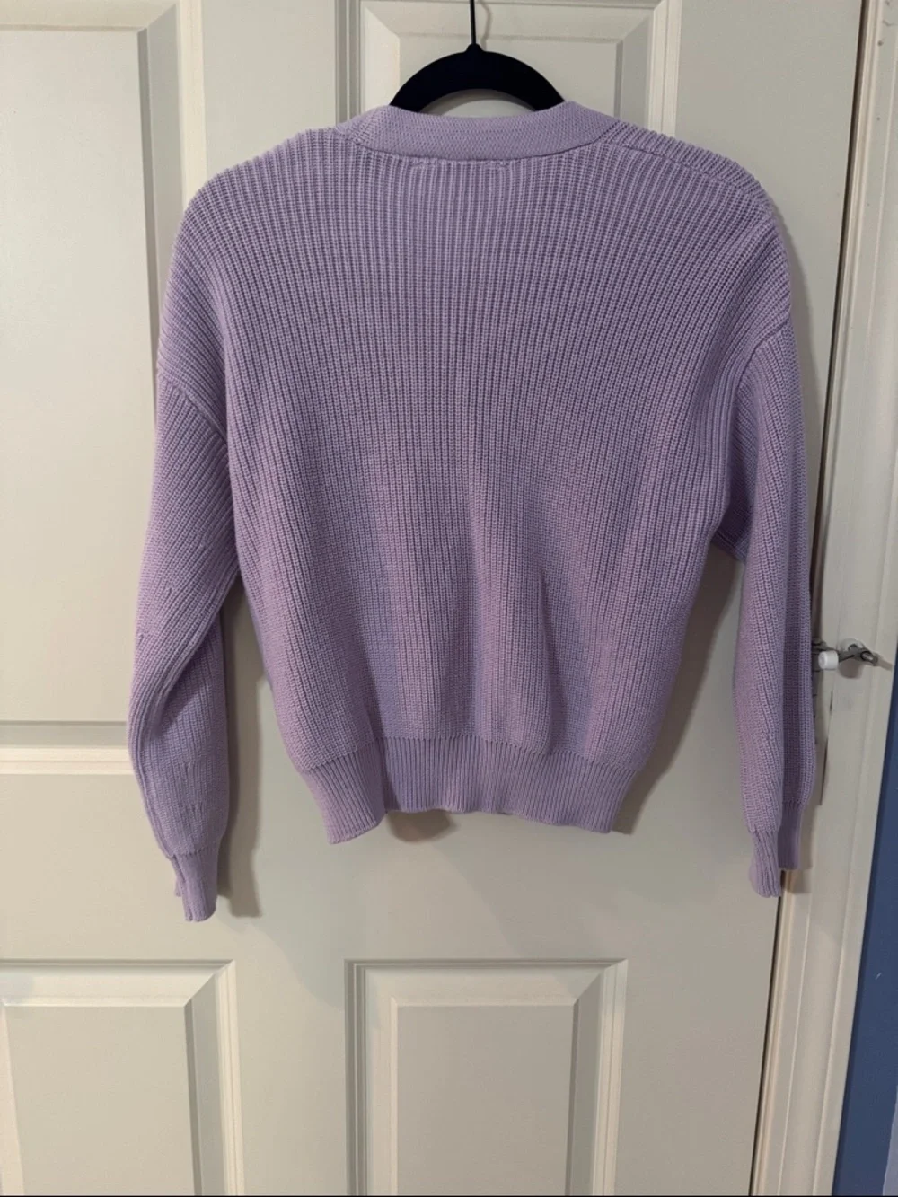 Market & Spruce Lavender Ribbed V-Neck Button Cardigan